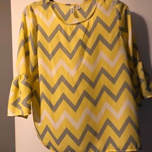 Yellow and grey chevron shirt